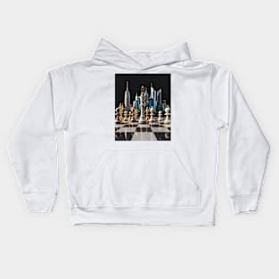 Cityscape Gambit: Skyline Chess Match Tee gift Kids Hoodie